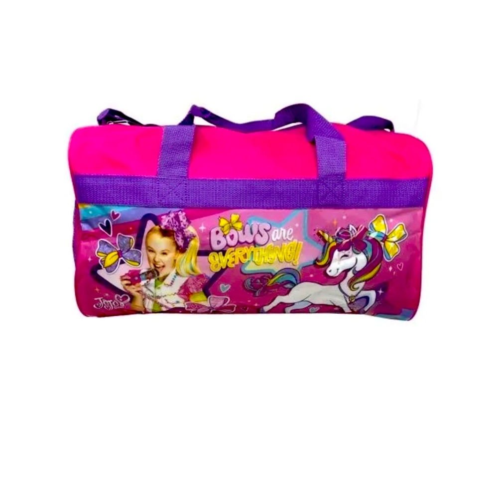 JOJO SIWA  Polyester Pink Duffle Bag PVC with Side Panels